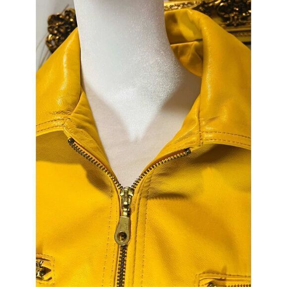 Vintage Tibor Leathers yellow Size M - Picture 3 of 9